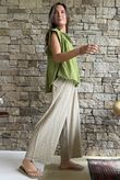 Elsie Pure Cotton Cap Sleeve Blouse Olive